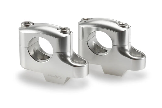 Yamaha Tracer 7 & 7 GT (2025 - On) Puig Pullback Handlebar Risers - 25mm Rise / 16mm Back - For 29mm Bars (Silver)