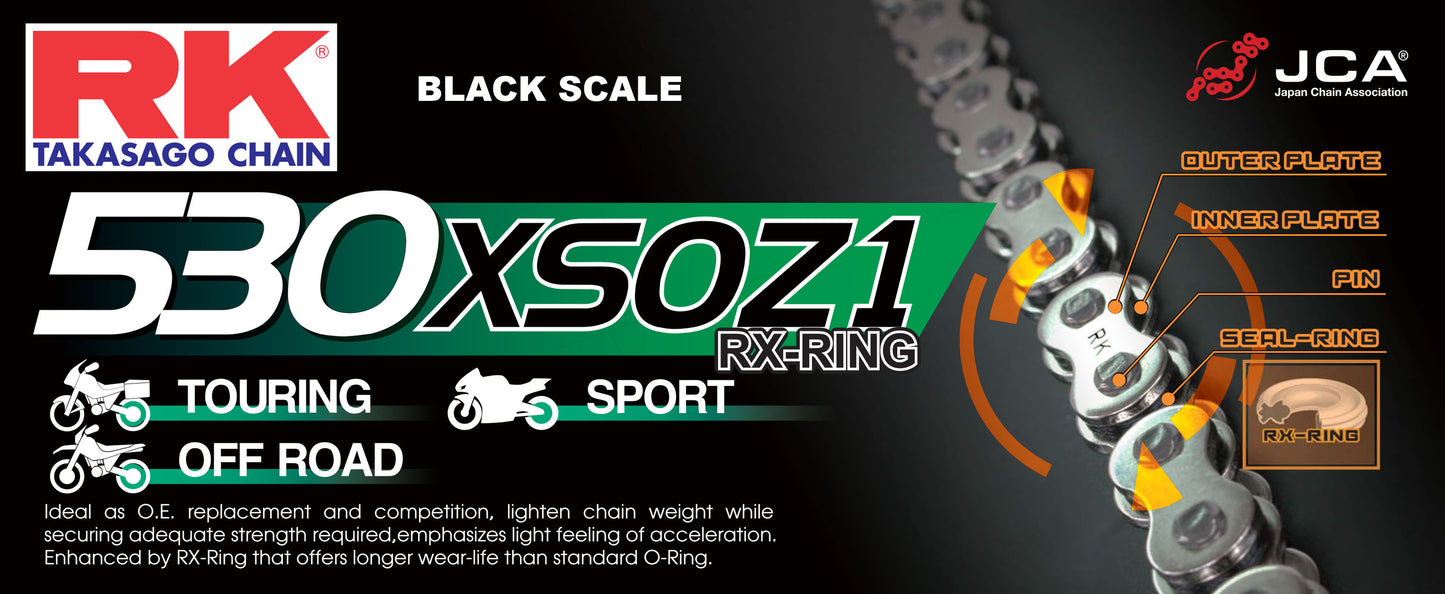 RK BL530XSOZ1-124 Black Scale RX-Ring Chain