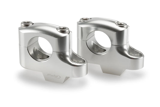 Triumph Street Triple S (660) (2020 - 2022) Puig Pullback Handlebar Risers - 25mm Rise / 16mm Back - For 29mm Bars (Silver)