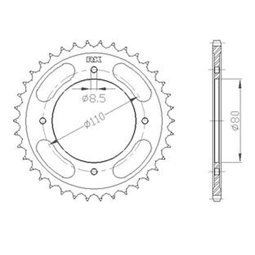 Sprocket Rear RK-B3296-42 JTR1219 Afam 10235