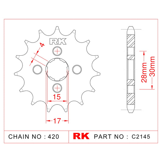 RK Front Sprocket C2145-15 (JTF253)