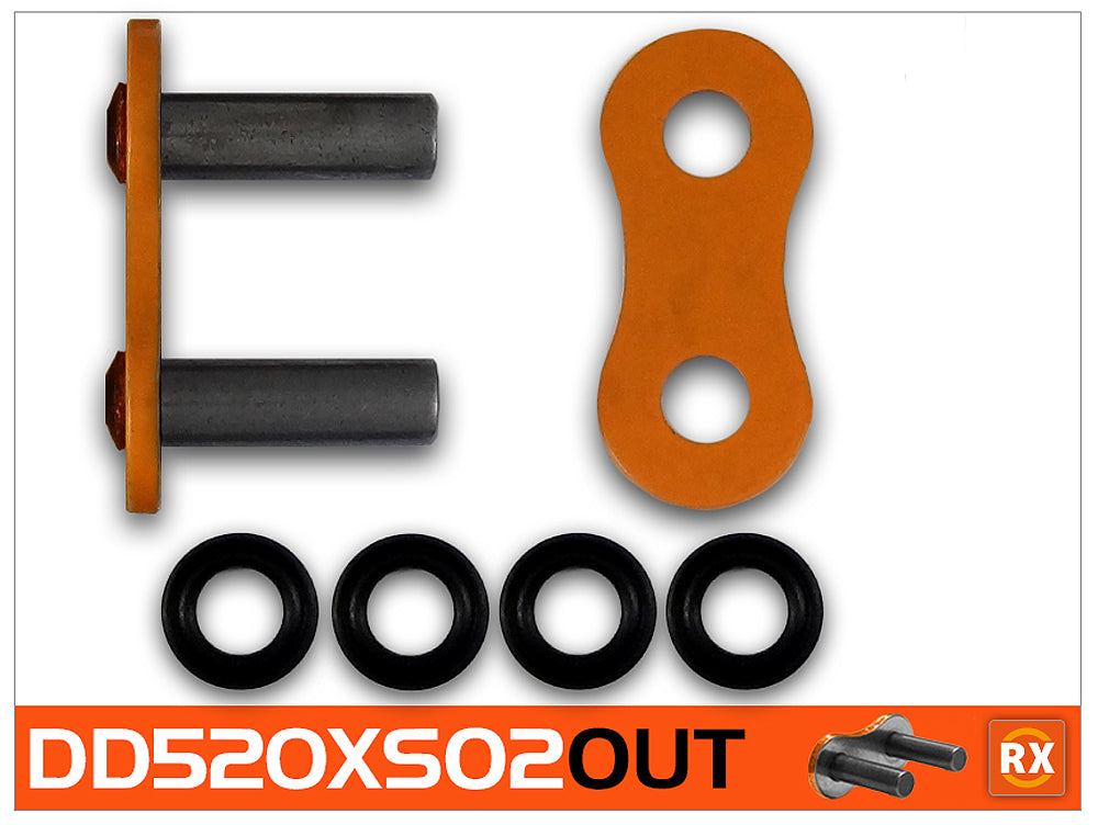 RK DD520XSO2-CLF Orange RX-Ring Con Rivet Link