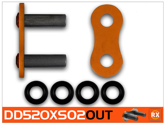 RK DD520XSO2-CLF Orange RX-Ring Con Rivet Link