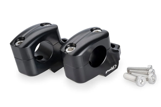BMW F 900 GS & Adventure (2024+) Puig Pullback Handlebar Risers - 25mm Rise / 16mm Back | Black |