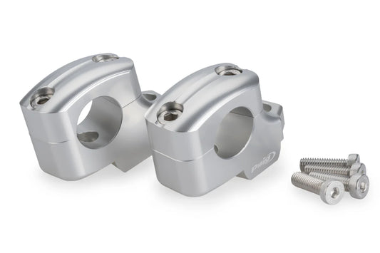 BMW F 900 GS & Adventure (2024+) Puig Pullback Handlebar Risers - 25mm Rise / 16mm Back | Silver |