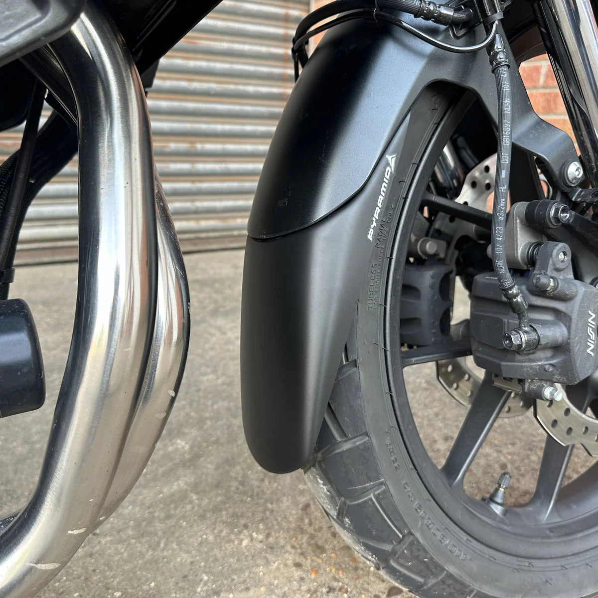 Honda NX 500 (2024 - On). Pyramid Front Fender Extension (Matte Black)