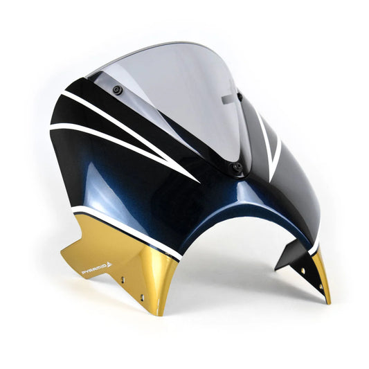 Kawasaki Z900RS (2022 - On) Pyramid Fly Screen | Metallic Blue/Gold (Candytone Blue/Gold)