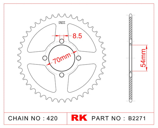 Sprocket Rear JTR 257-36 AFAM 10105 B2271-36
