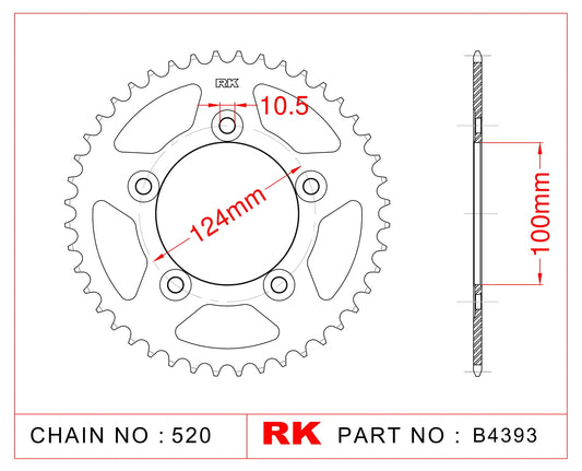 Sprocket Rear RK-B4393-46 JTR746 Afam 50613