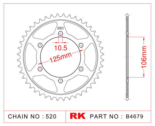 Sprocket Rear RK-B4679-41 JTR 2020-41