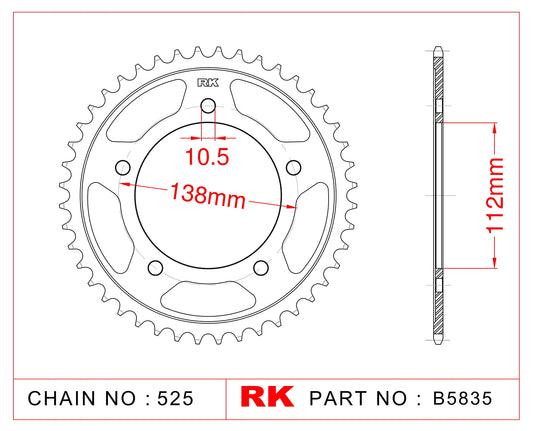 Sprocket Rear RK B5835-41 JTR 1877-41