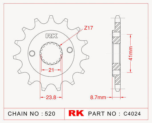 Sprocket Front RK-C4024-15 JTF1322 Afam 20314