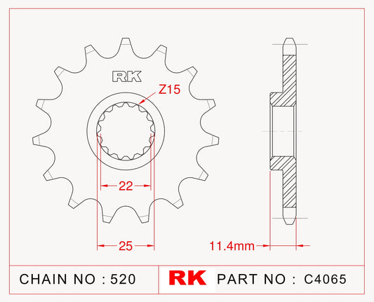 Sprocket Front RK-C4065-16 JTF1902 Afam 73303