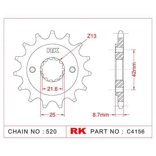 Sprocket Front RK-C4156-17 JTF512 Afam 24501