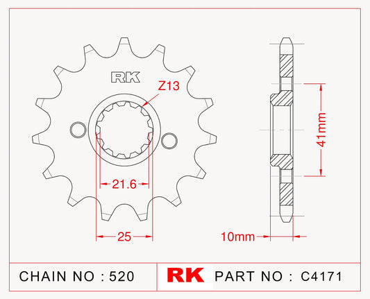 Sprocket Front RK-C4171-15 JTF308 Afam 20509