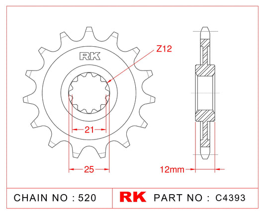 Sprocket Front RK-C4393-13 JTF823 Afam 64302