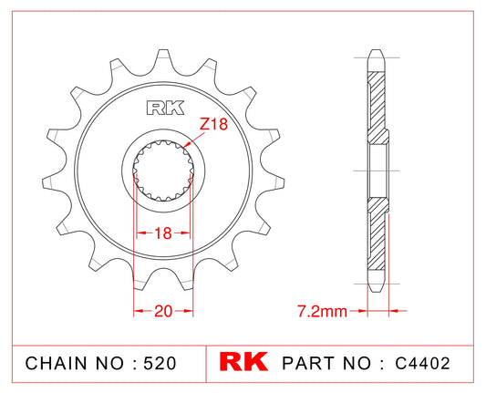 Sprocket Front RK C4402-13 JTF 427-13 AFAM 22202 (Suz RM/RMZ)