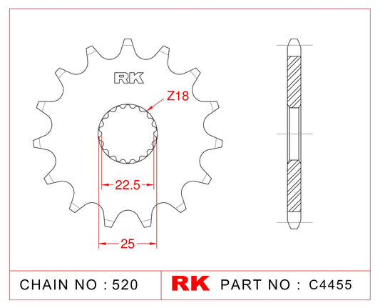 Sprocket Front RK-C4455-17 JTF1185