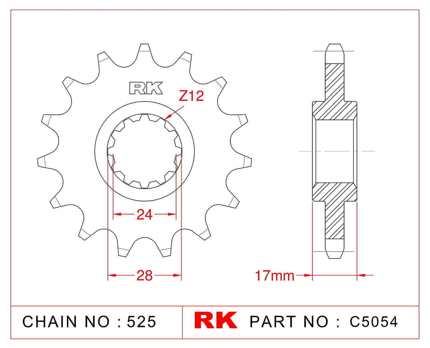 Sprocket Front RK-C5054-15 JTF1371 Afam 20515