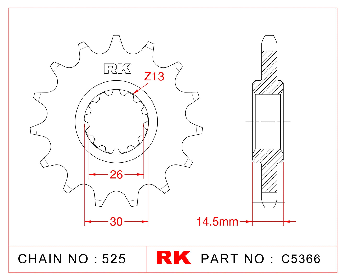 Sprocket Front RK C5366-15 JTR 1332-15
