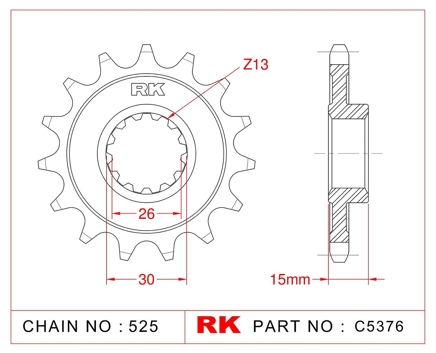 Sprocket Front RK C5376-17-2Q JTF404 Afam 166800