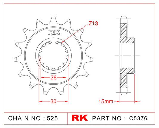 Sprocket Front RK C5376-17-2Q JTF404 Afam 166800