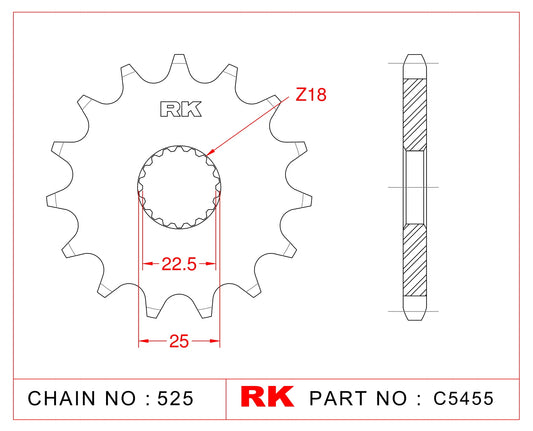 Sprocket Front RK-C5455-17 JTF1186