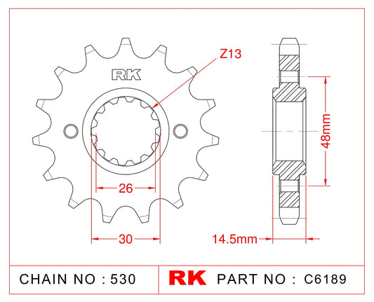 Sprocket Front RK-C6189-16 JTF339 Afam 20602