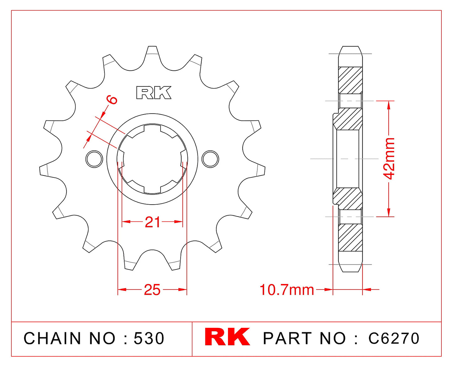 Sprocket Front RK-C6270-16 JTF338 Afam 20505