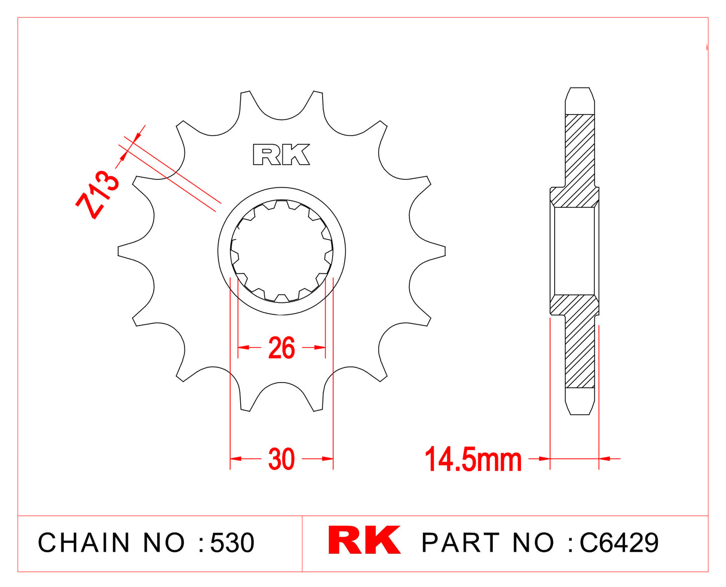 Sprocket Front RK C6429-18 JTRF 1340-18
