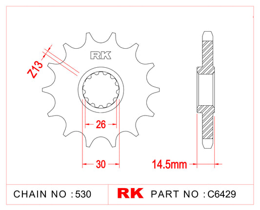 Sprocket Front RK C6429-18 JTRF 1340-18