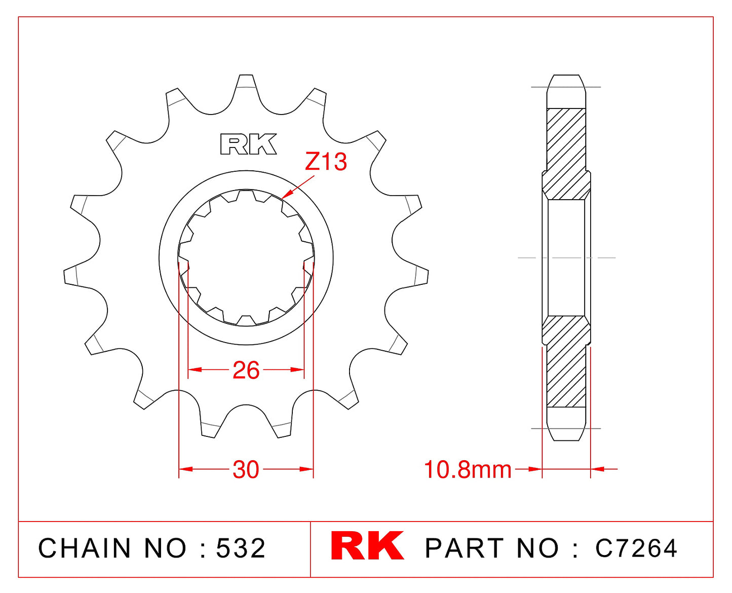 Sprocket Front RK-C7264-17 JTF585 Afam 21803