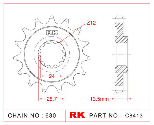 Sprocket Front C8413-15 JTF 522-15 AFAM 24801