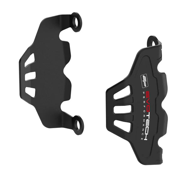 Triumph Speed Triple 1200 RX (2025 - On) Front Caliper Guards (Red Embossed) Evotech Performance.