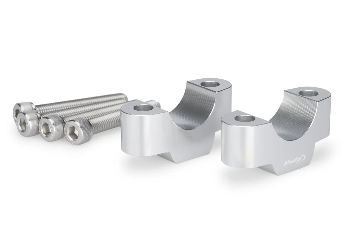 BMW R 12 & R 12 nineT (2024- On) Puig Handlebar Risers - 20mm Rise. Silver