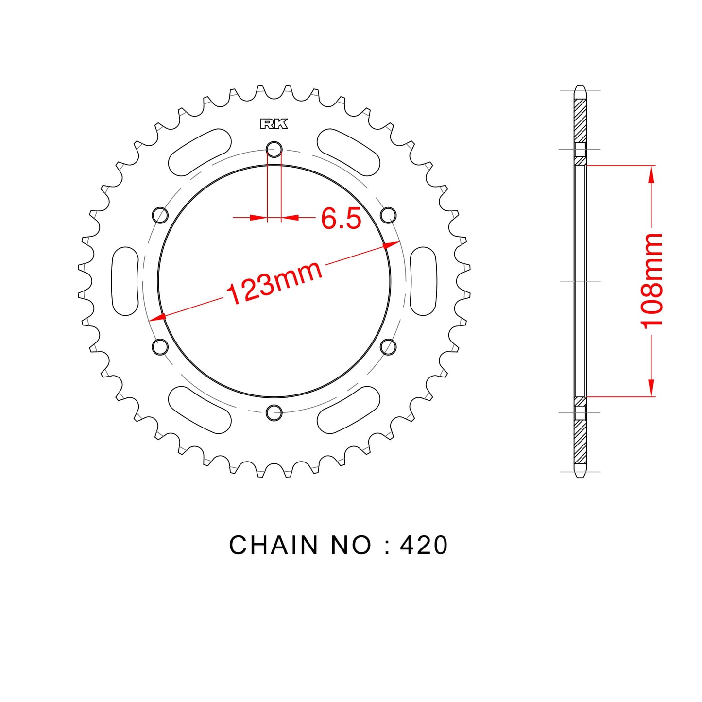 Sprocket Rear RK-B2121-53 JTR1133 Afam 92114