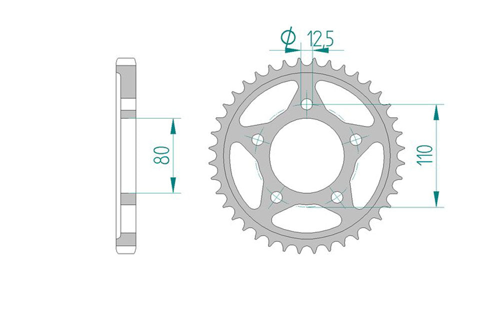 Sprocket Rear RK-B6600-40 JTR1334 Afam 10405