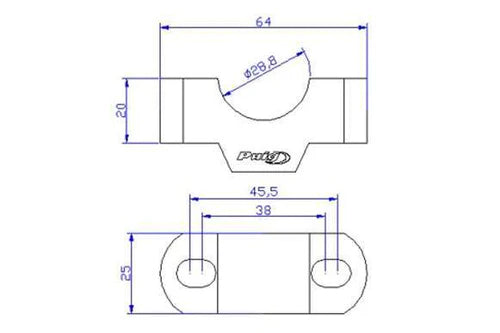 Yamaha Tracer 9 & GT (2021 - 2024) Puig Handlebar Risers - 20mm Rise. Black