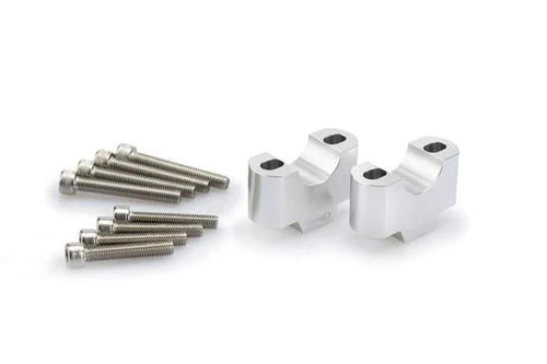 Aprilia Tuareg 660 (2022 - On) Puig Handlebar Risers - 30mm Rise. Silver