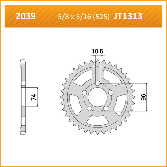 Sprocket Rear RK-B5540-42 (JTR1313)