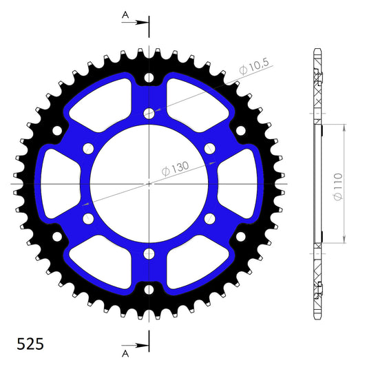 SuperSprox Rear Stealth RST-480-45-BLU JTR1876 Afam 12815