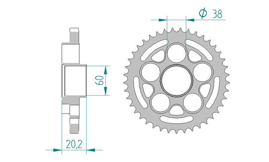 Sprocket Rear 2099-42 JTR752 AFAM 50800-42 *525 *pitch RK n/a