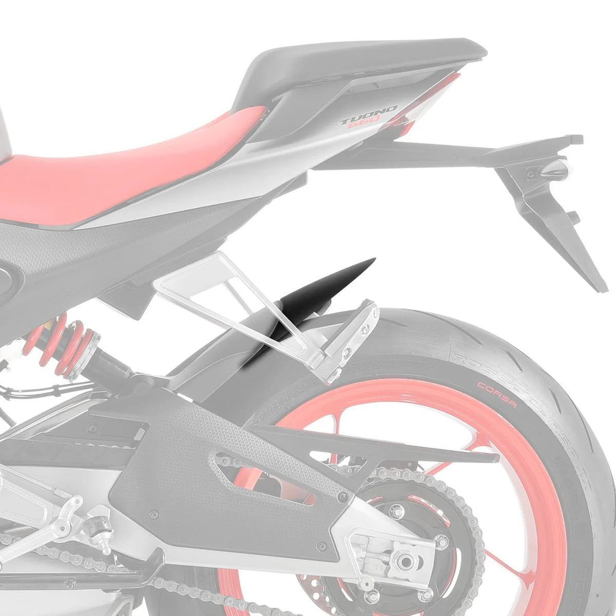 Aprilia Tuono 660 & Factory (2021 - On) Pyramid Hugger Extension  | Matte Black