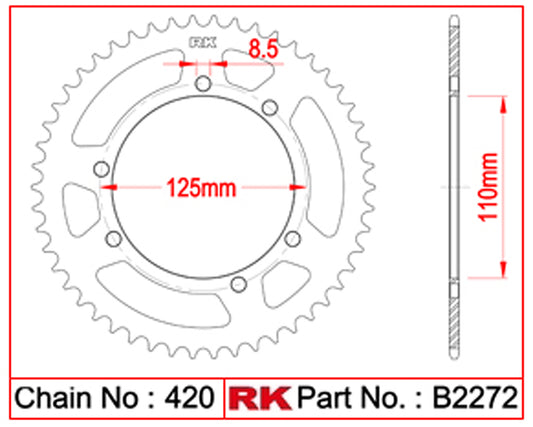Sprocket Rear RK 2272-50 JTR 799-50