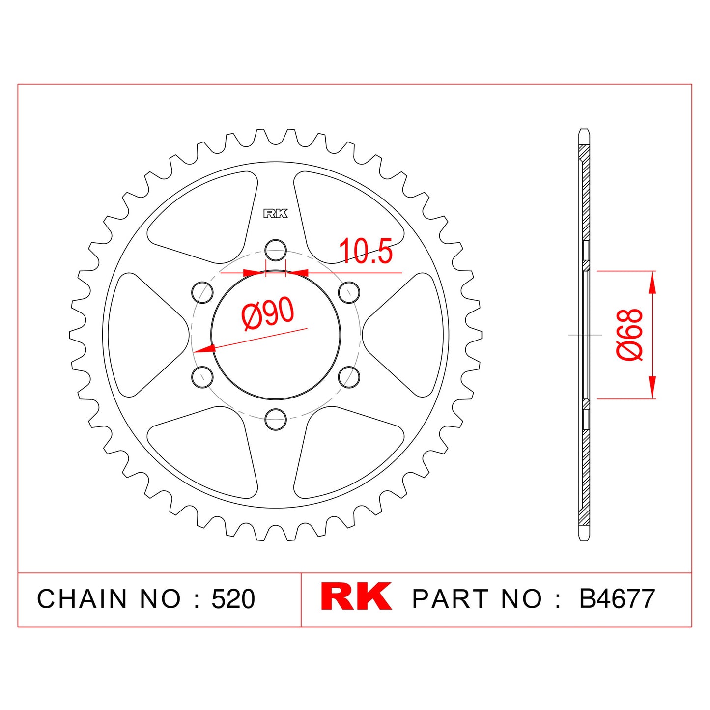 Sprocket Rear RK-B4677-36-36 JTR1224