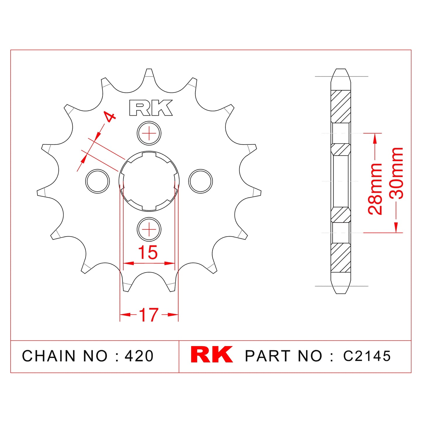 Sprocket Front RK-C2145-14 JTF253
