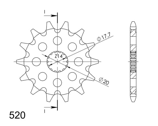 Supersprox Front Grooved Trials CST-564-11 AP-A951 JTF 564 Sprocket