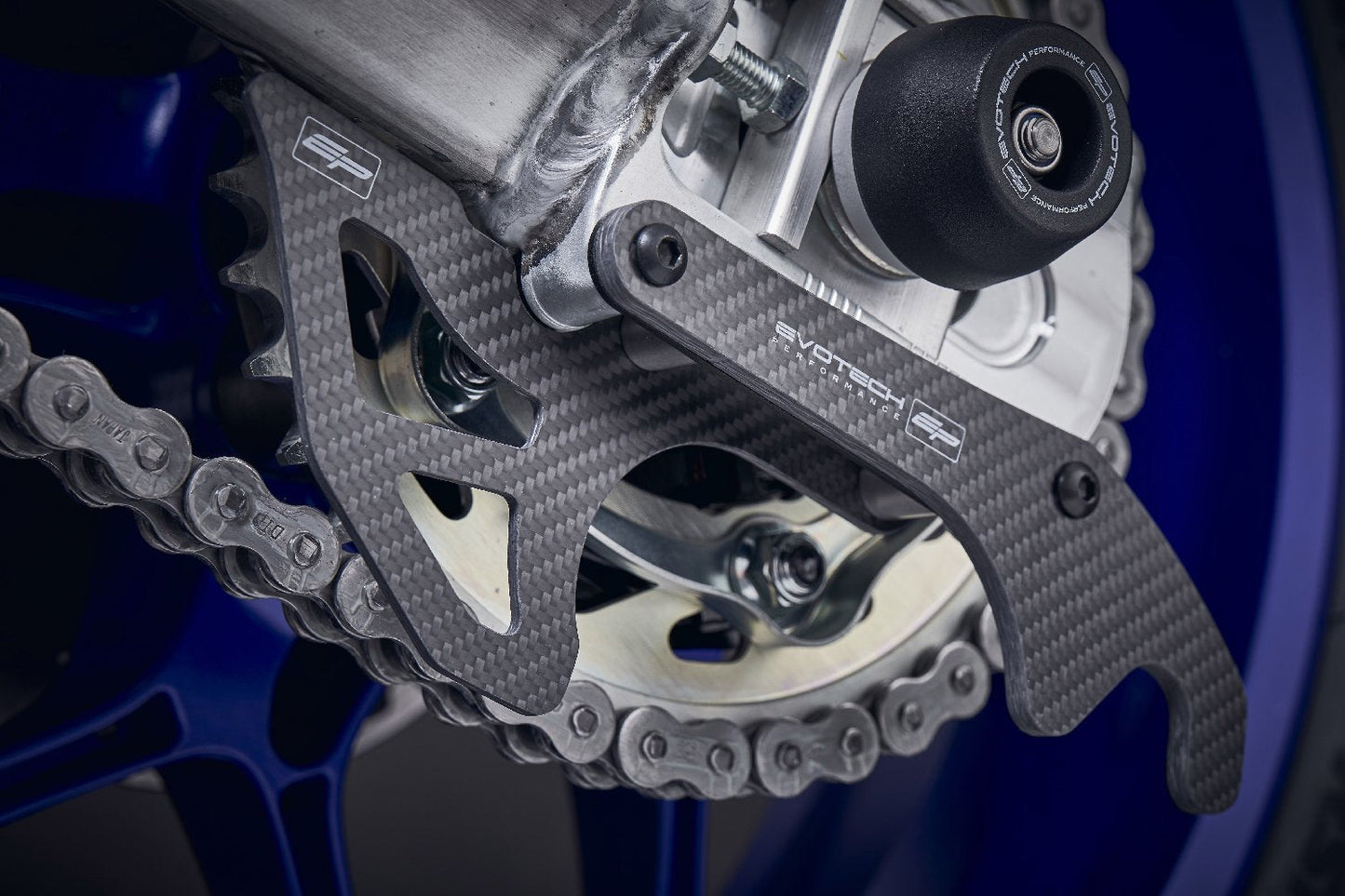 Evotech Carbon Fibre Toe Guard / GP Style Paddock Stand Plates - Yamaha YZF-R7 (2026+)