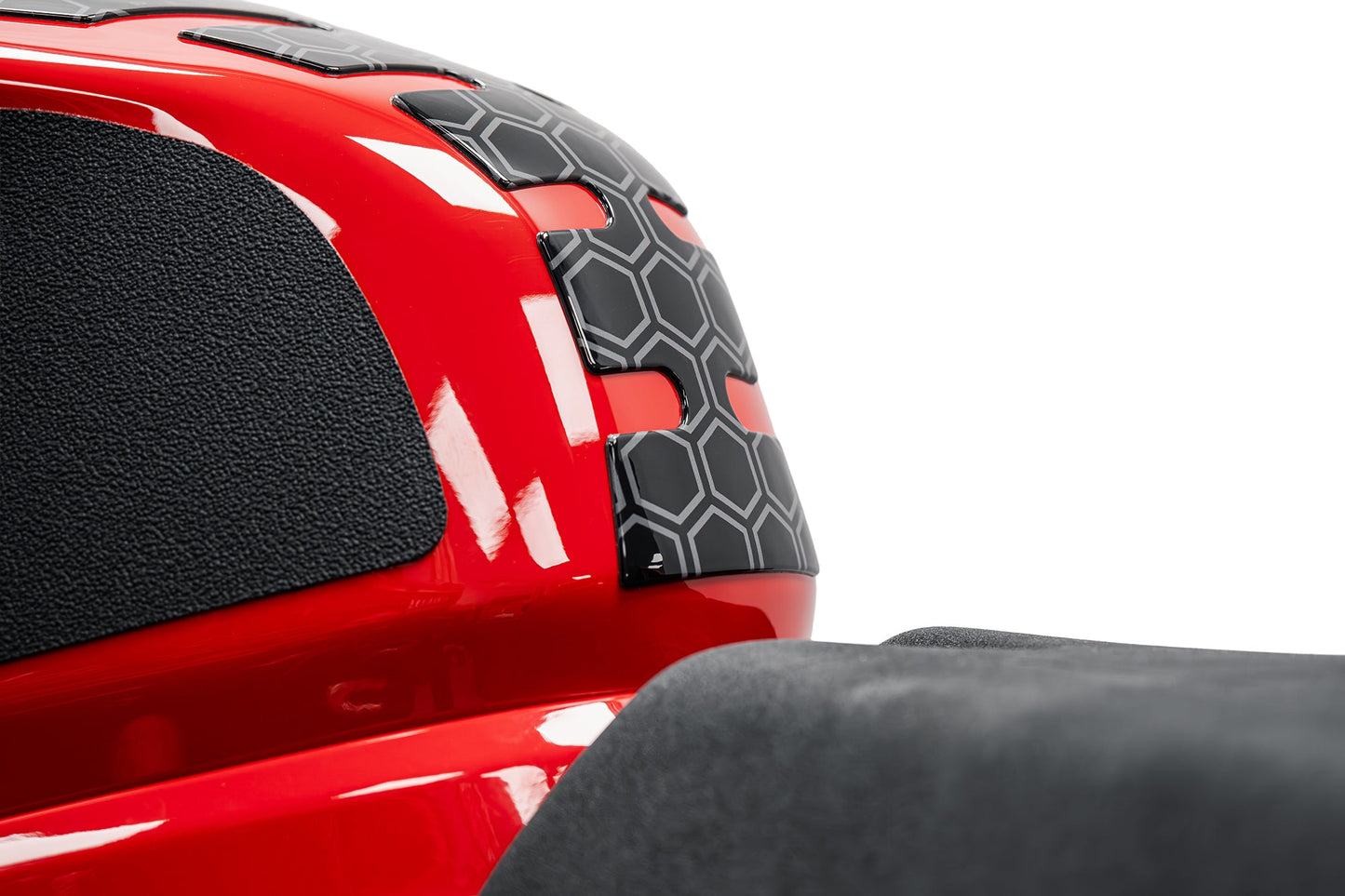 Evotech Motorcycle Fuel Tank Protector Sticker - Dark Grey Hexagon Pattern