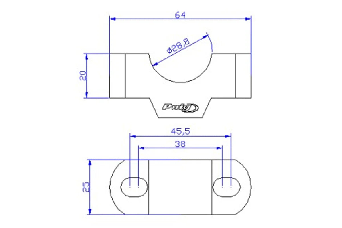 HONDA XL Transalp 750 (2023 - On) Puig Handlebar Risers - 20mm Rise. Black
